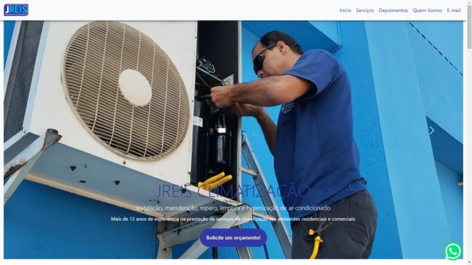Site desenvolvido para J Reis Climatização